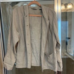 L.L. Bean Women's Tan Linen Blazer